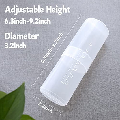 2 Pack Transparent Plastic Makeup Brush Holders, Dual Use, Lightweight, Spacious