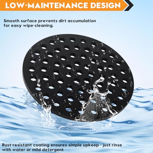 6.5 Inch Cast Iron Drain Cover, Basement Floor Drain Cover, 1 Pack | commercial floor drain cover; cast iron floor drain strainer; garage drain cover; floor drain flood guard