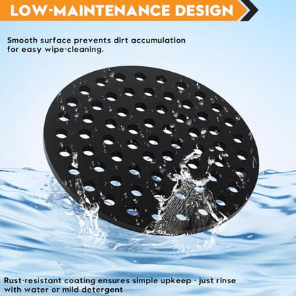 6.5 Inch Cast Iron Drain Cover, Basement Floor Drain Cover, 1 Pack | commercial floor drain cover; cast iron floor drain strainer; garage drain cover; floor drain flood guard