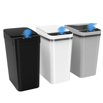 Kssvzz 3 Pack Automatic Small Bathroom Trash Can with Lid (2.5 Gallon) | Touchless Garbage Can, Motion Sensor Smart Trash Bin, Slim Trashcan, Waterproof Plastic Wastebasket for Bedroom Office