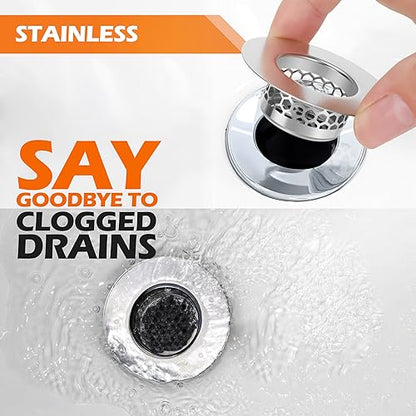 Bathroom Sink Strainer, Bathtub Lavatory Sink Drain Strainer Hair Catcher for Laundry, Mop Pool, Utility, Slop, RV Sink。Fit Hole Size from1.4~1.5",3 Pack(Product SIZE1.3inch)