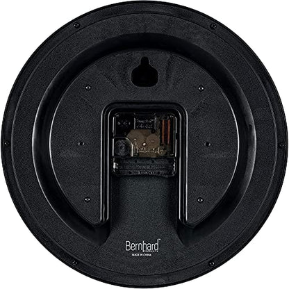 Bernhard Products Navy Wall Clock Silent Non Ticking - 10 Inch Quality Quartz Battery Operated Round Easy to Read Home/Kitchen/Office/Classroom/School Clock