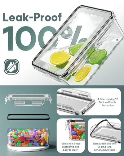 60 PCS Food Storage Containers with Lids Airtight, (30 Lids & 30 Containers) Leak proof Containers Set for Kitchen, Meal Prep, BPA-Free, PVC-Free Plastic, Microwave/Dishwasher Safe, Extra Labels & Pen