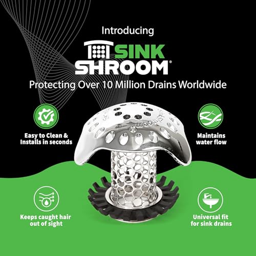 SinkShroom Ultra Revolutionary Bathroom Sink Drain Protector, Stainless Steel