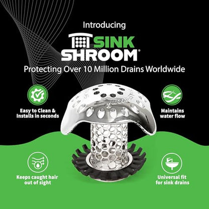 SinkShroom Ultra Revolutionary Bathroom Sink Drain Protector, Stainless Steel