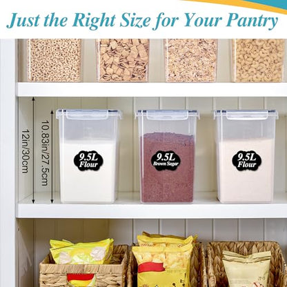 Vtopmart 9.5L Flour Sugar Storage Containers, 2 Pack, Each Fits 12.5 lb