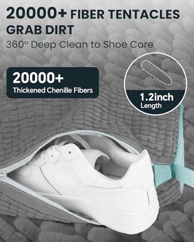 Shoe Washing Machine Bag: 2 Pack Reusable Shoes Cleaning Bags, Light Gray | Heavy Duty Shoe Laundry Bag for Washer & Dryer, 360° Deep Clean for Sneakers Tennis Shoes, Gifts for Women Men (2pcs)