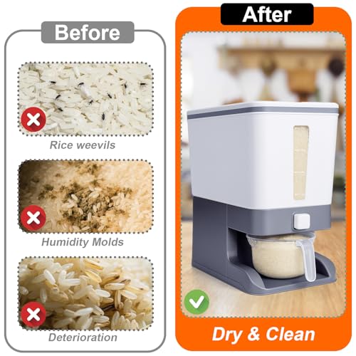 Mity rain Rice Dispenser 20 Lbs with Moisture Absorbing Clay
