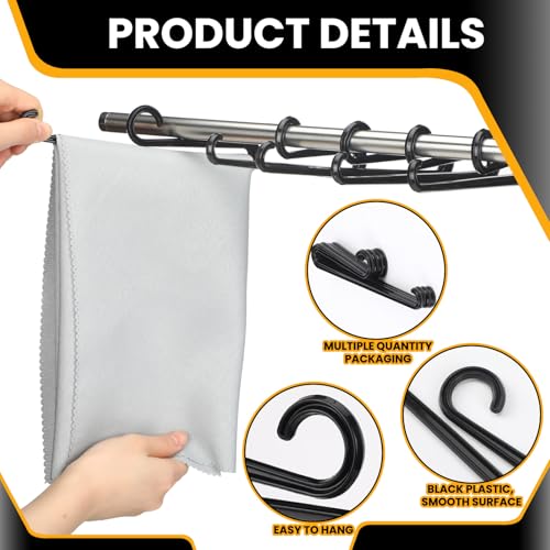DoubleFill 100 Pcs Plastic Scarf Hanger with Curved Bar 7.9" Black Plastic Hangers Scarf Display Jean Hanger Short Neck Hangers for Boutiques Shops and Vendor Shows Tights Leggings