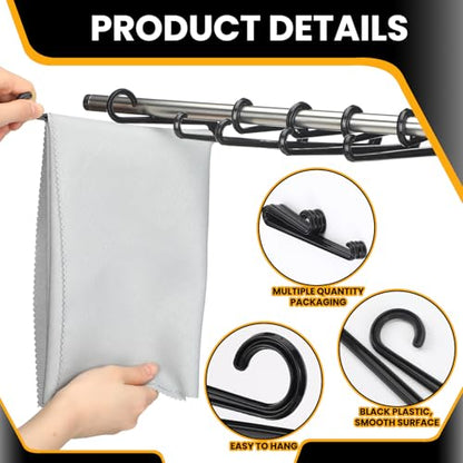 DoubleFill 100 Pcs Plastic Scarf Hanger with Curved Bar 7.9" Black Plastic Hangers Scarf Display Jean Hanger Short Neck Hangers for Boutiques Shops and Vendor Shows Tights Leggings