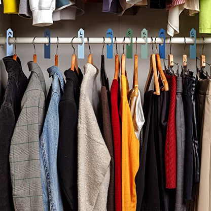 64 Pcs Hanging Closet Size Dividers Clothing Plastic Rack Dividers Rectangular Reusable Closet Labels Separators for Clothing Racks Retail Garment Organizer(Bright Color)