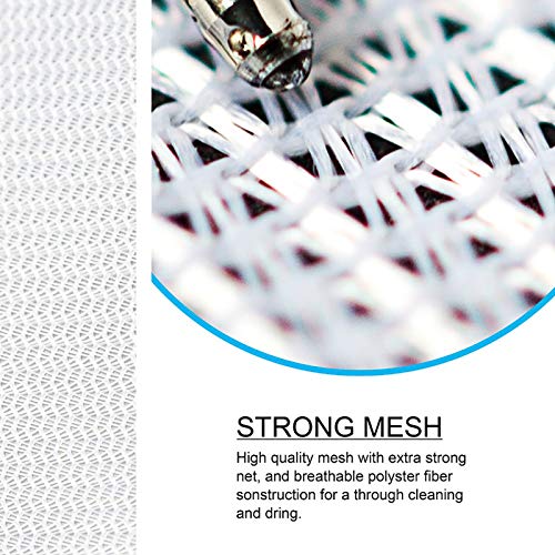 TENRAI Delicates Laundry Bags, Bra Fine Mesh Wash Bag for Underwear, Lingerie, Bra, Pantyhose, Socks, Use YKK Zipper, Have Hanger Loops,((0 Fluorescent Cloth White, 3 Medium, CQS)