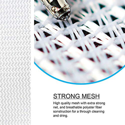 TENRAI Delicates Laundry Bags, Bra Fine Mesh Wash Bag for Underwear, Lingerie, Bra, Pantyhose, Socks, Use YKK Zipper, Have Hanger Loops,((0 Fluorescent Cloth White, 3 Medium, CQS)