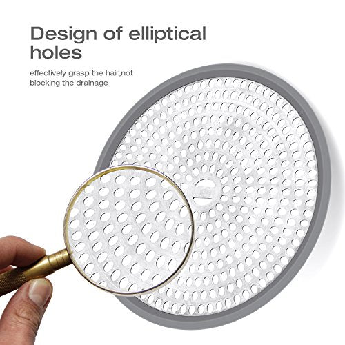 LEKEYE Shower Hair Catcher Drain Protector Strainer-Steel & Silicone 2 Pack