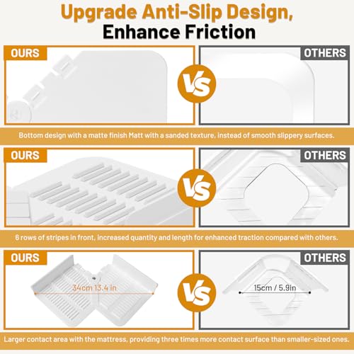 Fitted Bed Sheet Holders for Corners, Anti-Slip Lock Clips Keep Sheets Firm & Tight, Patent Design Adjustable Angle for Mattress Topper Pad of Home Hospital Hotel, Easy Installation, New Year's Gift