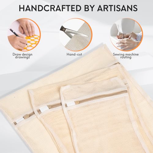 6-Piece Bag, Durable Cotton Mesh Laundry Bag, Sturdy Zipper, Breathable Mesh, Exquisite Laundry Bag for Underwear, Clothes, Pants, Shoes and Socks