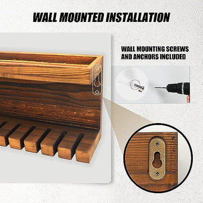 Yamahiko Belt Storage Organizer for Closet, Belt Hanger Wall Mounts with Double Shelving Platform, Belt Rack Holder Shelf for Closet Door, Wall Closet Organizer Tie Belt Hanger Rack for Men Women