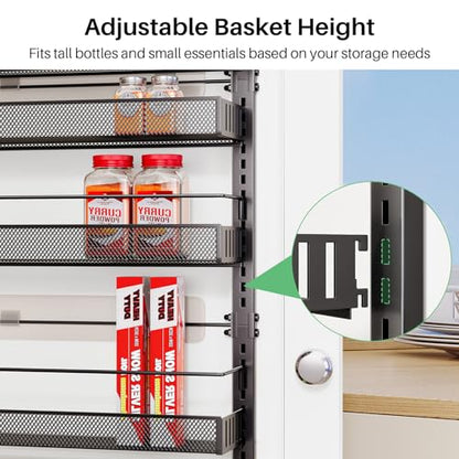 8 Tiers Over the Door Organizer - Height Adjustabl... (Black | Metal)