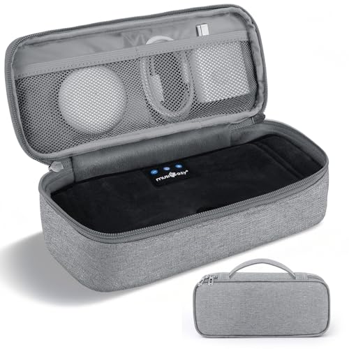 MUSICOZY Sleep Mask Case, Travel Organizer Bag for Electronics Accessories | Polyester Travel Pouch with Partition Pockets, Adjustable Dividers for Cables Chargers Headphones and Portable Accessories