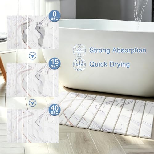 Dish Drying Mat, Stone Drying Mat for Kitchen Counter, Stone Bath Mat,White | Water Absorbing Diatomaceous Earth Drying Stone for Kitchen Counter, Bath Stone Mat, Kitchen Dish Drying Stone Mat, 24"×16"