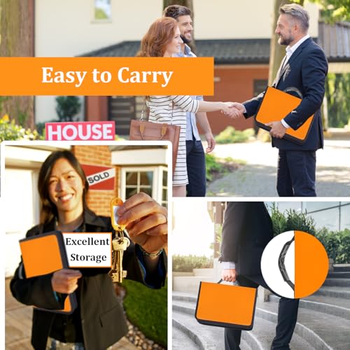 Portable Key Organizer with Handle, Fireproof and Waterproof Key Case, Key Holder with 54 Hooks and Tags Portable Key Storage Book for Offices Real Estate Agencies Hotels and Rental Management