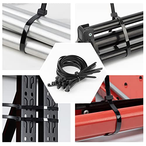 XINGO 24 inch Black Long Zip Ties Heavy Duty 100 PCS, 200LBS Ultra Strong Plastic Wire Ties, Large Cable Ties Extra Long Tie Wraps, Indoor and Outdoor UV Resistant