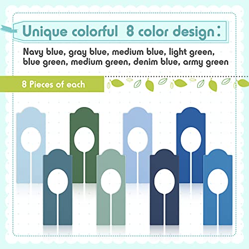 64 Pcs Hanging Closet Size Dividers Clothing Plastic Rack Dividers Rectangular Reusable Closet Labels Separators for Clothing Racks Retail Garment Organizer(Bright Color)