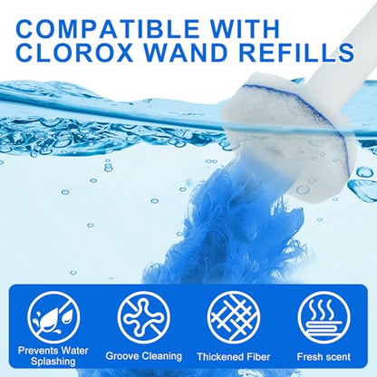 Disposable Toilet Brush and Holder Set, with 30 PCS Brush Head for Clorox. | Compatible with Clorox Toilet Cleaning System ,Upgrade Fiber