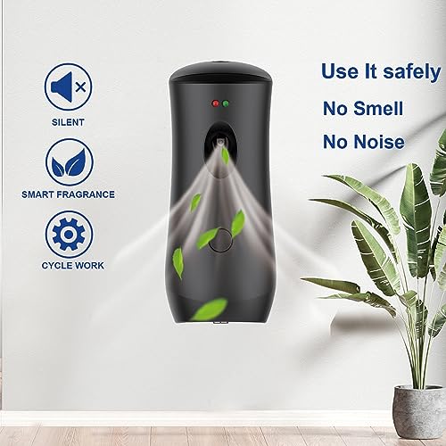 Automatic Air Freshener Spray Dispenser, Black, 2-Pack, 1101 | Free Standing or Wall Mounted Adjustable Aromatherapy Machines for Home Indoor Bathrooms Offices Hotels and Commercial Places