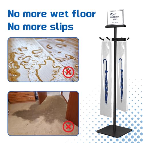 Montex Wet Umbrella Stand with Free 200 Plastic Umbrella Bags and Holder
