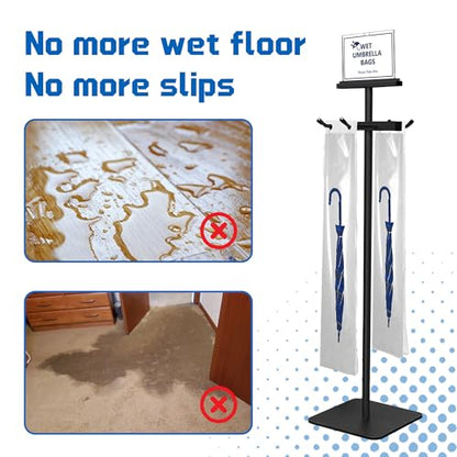 Montex Wet Umbrella Stand with Free 200 Plastic Umbrella Bags and Holder