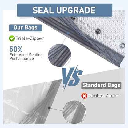 20 Pack Cordless Travel Vacuum Bags Set, Thickened, 3-Zipper Seal Upgrade | Vacuum Storage Bags with Rechargeable Pump, Vacuum Seal Bags for Luggage & Clothing, Compression Packing, 4 Sizes