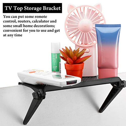 Jetec 3 Pieces Screen Top Shelf TV Top Storage Bracket 2-leg Adjustable Monitor Shelf for Cellphone Stand Media Boxes Router Game Console and Home Decoration Supplies(8.5 x 4.5 Inches)