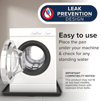 Camco Washing Machine Drain Pan - Features a Durable Plastic Construction, 1-inch/1.5-inch PVC Drain Fitting, and Measures 30-inches (L) x 32-inches (W) x 2 ½-inches (H) (OD) (20750)