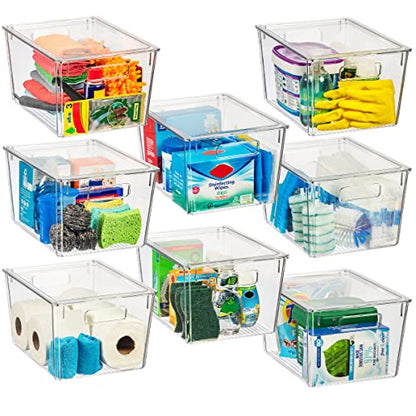 ClearSpace Plastic Storage Bins with Lids X-Large – Perfect Kitchen Organization, Desk Organizer or Pantry Storage – Desktop Organizer, Pantry Organization and Storage Bins, Cabinet Organizers