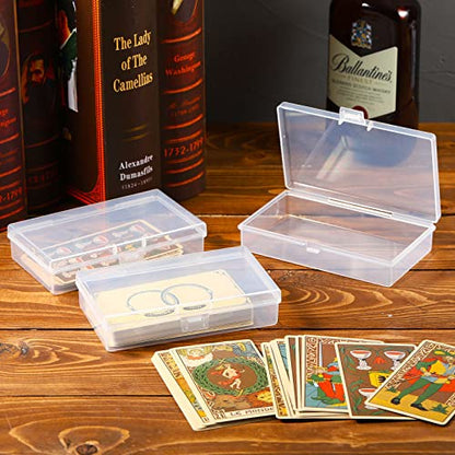 12 Pack Clear Plastic Beads Storage Containers Box with Hinged Lid for Beads and More (5.2 x 3.03 x 1.18 Inch)