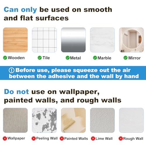 Adhesive Bathroom Shelves, 4 Pack Acryilc No Drill Stick on Shelf
