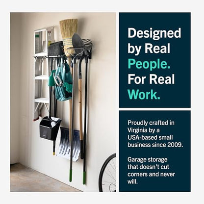 StoreYourBoard Garage Tool Organizer, 36 in, Holds 250 lb | Garden Tool Rack Wall Mount, Garden Tool Organizer, Shovel Wall Mount, Rubber Coated Hooks