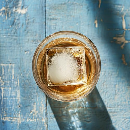 Ice Cube Molds – 2-Pack Silicone Trays for 8 Large Square Cubes – Slow-Melt Ice for Whiskey, Cocktails, Coffee & More (Black)
