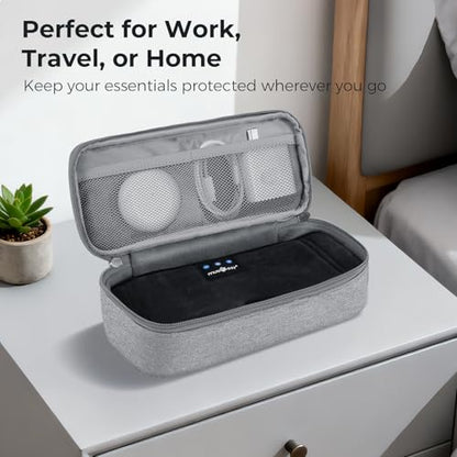 MUSICOZY Sleep Mask Case, Travel Organizer Bag for Electronics Accessories | Polyester Travel Pouch with Partition Pockets, Adjustable Dividers for Cables Chargers Headphones and Portable Accessories