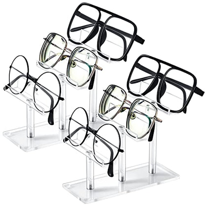 Sintuff 2 Pcs Eyeglasses Display Stand 3 Tiers Acrylic Sunglasses Holder Clear Sunglasses Organizer Frame Eyewear Glasses Stand for Glasses Shop Home Storage