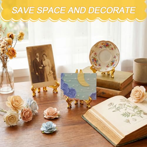 48 Pcs Mini Easel Stands 3 Inch Plastic Plate Stan... (Gold | Plastic)