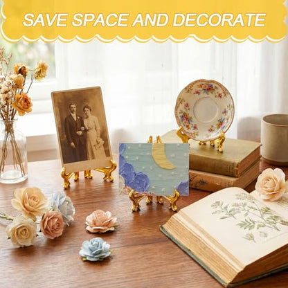 48 Pcs Mini Easel Stands 3 Inch Plastic Plate Stan... (Gold | Plastic)