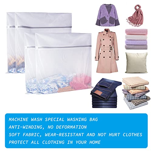 SUERIV Laundry Mesh Bag-Heavy Duty Mesh Laundry Bags,Laundry Bags Mesh Wash Bag for Washing Machine-Supper Zipper Net Laundry Bag for Travel,Lingerie,Sweater,Garment,Undergarment 4（24Inch×24Inch）