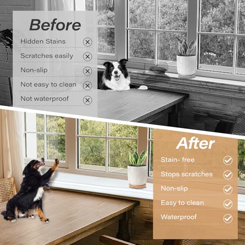 JZHLLA Dog Cat Scratching Windows Sill Protector，Rubber Anti Scracting from Dog Cats for Home Furniture Edge Protection Flexible Rubber L-Type 4x1.6inch Non Slip Cuttable(78.7" White)