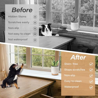 JZHLLA Dog Cat Scratching Windows Sill Protector，Rubber Anti Scracting from Dog Cats for Home Furniture Edge Protection Flexible Rubber L-Type 4x1.6inch Non Slip Cuttable(78.7" White)