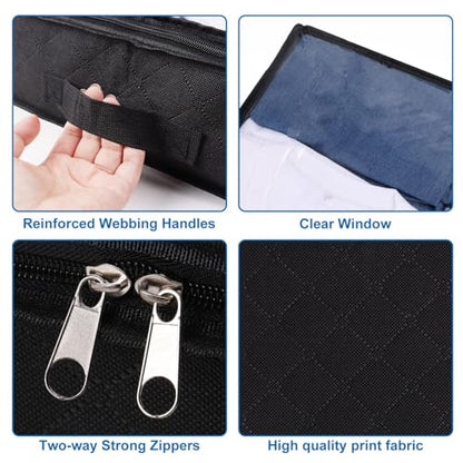 Fixwal Under Bed Storage Bags 4 Pack Underbed Containers for Clothing | Foldable Design, Clear Vinyl Window, Stainless Steel Zipper, Reinforced Handles, Dust-Resistant Under-Bed Use