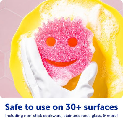 Scrub Mommy Kitchen Sponges (6) + Daddy Caddy Sponge Holder - Scratch-Free Cleaning Sponges for Dishes & Dish Scrub for Multipurpose Cleaning - BPA Free Polymer Foam - Stain & Odor Resistant (7 Count)