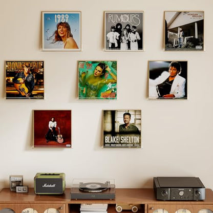 Vinyl Record Wall Mount Shelves, 12 inch Vinyl Holder, 8 Pack | Clear Acrylic Floating Shelves for Album Record Storage Display, Wall Decor, Magazine Rack, Kids Bookshelf, Picture Ledge