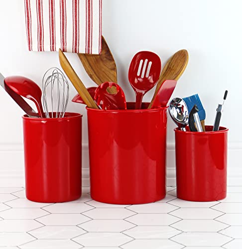 Extra-Large Multipurpose Utensil Crock for – BPA-F... (Red | Plastic)